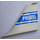 LEGO Aircraft Tail 2 x 12 x 8 with Rudder with &#039;POLIZEI&#039; and Stripes on Blue (Both Sides) Sticker (54094)