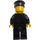 LEGO Airplane Pilot with Black Jacket, Red Tie, Black Legs, Glasses, and Black Hat Minifigure