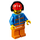 LEGO Airport Flagger s Modrá Bunda Minifigurka