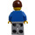 LEGO Airport Worker with Blue Jacket, White Shirt and Tie, Airplane Logo, ID Badge, Medium Stone Gray Pants, Smiling Face, and Reddish Brown Hair Minifigure