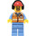 LEGO Airport Worker med orange Construction Jakke Minifigur