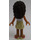 LEGO Andrea, Brungul Shorts, Vit Topp Minifigur