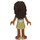 LEGO Andrea, Brungul Shorts, Vit Topp Minifigur