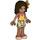 LEGO Andrea mit Beige und Orange oben und Shorts Minifigur