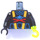 LEGO Aquazone Torso with Red X and Blue Shark and Yellow Straps with Black Arms and Black Right Hand and Left Transparant Neon Green Hook (973)