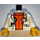 LEGO Arktis Scientist Laborkittel mit Orange Pullover und Ausweis Torso (973 / 76382)