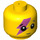 LEGO Baby Hoofd met Roze Lightning Bolt met nek (33464 / 65787)