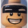 LEGO Batman with Black Suit and Yellow Belt with Grin / Scared Face Minifigure Head (Recessed Solid Stud) (3626 / 20735)