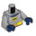 LEGO Batman mit Grau Anzug und Gelb Gürtel mit Dark Blau Boots und Gummi Umhang Minifigur Torso (973)