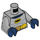 LEGO Batman con Gris Traje y Amarillo Correa con Dark Azul Boots y Spongy Capa Minifigura Torso (973 / 76382)