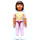 LEGO Belville Girl with Dark Pink Flowers and Green Leaves on Yellow Shirt, Pink Pants Minifigure