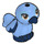 LEGO Bird with Feet Together with Medium Blue Body and Brown Eyes (36378)