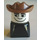 LEGO Black 2x2 Duplo Base Figure - Fabuland Brown Cowboy hat and White head Duplo Figure
