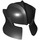 LEGO Zwart Angled Helm met Cheek Protection (48493 / 53612)
