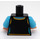 LEGO Black Anna Dress with Floral Embroidery and Medium Azure Arms Torso (973 / 88585)
