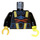 LEGO Zwart Aquazone Torso met Rood X en Blauw Haai en Geel Straps met Zwart Armen en Zwart Rechts Hand en Links Transparant Neon Groen Haak (973 / 74331)