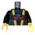 LEGO Black Aquazone Torso with Red X and Blue Shark and Yellow Straps with Black Arms and Black Right Hand and Left Transparant Neon Green Hook (973 / 74331)