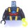 LEGO Black Aquazone Torso with Red X and Blue Shark and Yellow Straps with Black Arms and Black Right Hand and Left Transparant Neon Green Hook (973 / 74331)