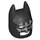 LEGO Sort Batman Cowl Maske med Sølv Flagermus med kantede ører (10113 / 29209)