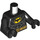 LEGO Negro Batman con Negro Traje y Gold Correa con Neutral / Angry Cara Minifigura Torso (973 / 76382)