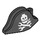 LEGO Black Bicorne Pirate Hat with Skull and Crossbones (2528 / 16623)