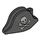 LEGO Black Bicorne Pirate Hat with Skull and Crossbones (2528 / 23021)