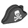 LEGO Black Bicorne Pirate Hat with Skull and Crossbones (2528 / 69440)