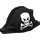 LEGO Zwart Bicorne Pirate Hoed met Skull met gesloten Mouth (2528 / 84639)