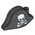 LEGO Noir Bicorne Pirate Chapeau avec Skull avec fermé Mouth (2528 / 84639)