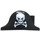 LEGO Black Bicorne Pirate Hat with Skull with Closed Mouth (2528 / 84639)