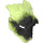 LEGO Zwart Bionicle Masker met Transparant Bright Green Rug (24164)