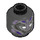 LEGO Black Black Panther with Purple and Lavender Highlights Minifigure Head (Recessed Solid Stud) (3626 / 77208)