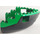 LEGO Zwart Boot Boog 12 x 12 x 5.3 Hull met Groen Top (6051)