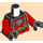 LEGO Zwart Bone King Torso met Rood (973 / 76382)