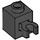 LEGO Noir Brique 1 x 1 avec Verticale Agrafe (Clip ouvert en O, goujon creux) (60475 / 65460)