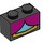 LEGO Black Brick 1 x 2 with Anna torso design with Bottom Tube (3004 / 39703)