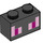 LEGO Black Brick 1 x 2 with Ender Dragon Eyes with Bottom Tube (3004 / 19181)