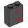 LEGO Black Brick 1 x 2 x 2 with Red ON and OFF Markings with Inside Stud Holder (1402 / 3245)