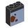 LEGO Schwarz Backstein 1 x 2 x 2 mit rot Splodges auf Weiß mit Innenbolzenhalter (3245 / 107507)