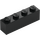 LEGO Black Brick 1 x 4 with 4 Studs on One Side (30414)