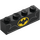 레고 검은색 벽돌 1 x 4 ~와 함께 회색 Batman 심벌 마크 (3010)