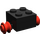LEGO Schwarz Backstein 2 x 2 mit rot Single Räder (3137)