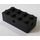 LEGO Black Brick 2 x 4 with Wheels Holder (Opaque Bottom)