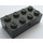 LEGO Black Brick 2 x 4 with Wheels Holder (Transparent Bottom)