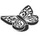 LEGO Schwarz Butterfly (Smooth) mit Weiß (80674 / 107004)