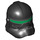 LEGO Schwarz Clone Trooper Helm (Phase 2) mit Green Stripe (11217 / 78808)