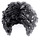 LEGO Nero Curly Capelli con divisione centrale (29634 / 86318)