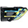 LEGO Black Curved Panel 2 Right with Blue, Yellow and Green Stripes, Sponsor Logos Sticker (87086)