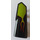 LEGO Black Curved Panel 21 Right with Lime Green flame Sticker (11946)