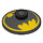 LEGO Zwart Dish 2 x 2 met Batman Symbol (4740 / 55056)